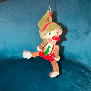 Vintage Wooden Pinocchio Ornament